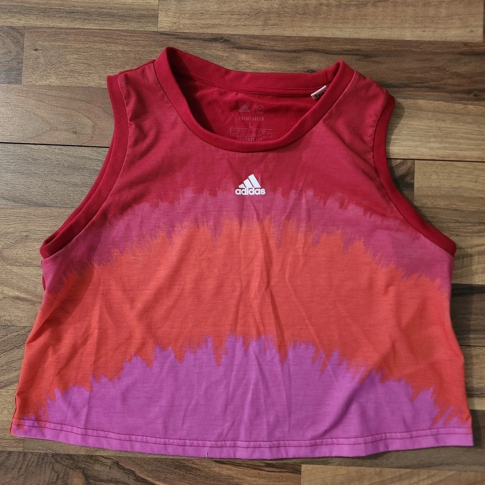 Adidas × Farm Rio Sleeveless Top Size Large Multi-Color Red/Orange